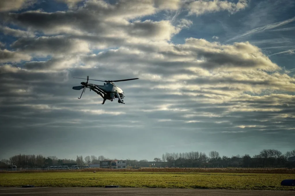High Eye Airboxer UAV departing for a Beyond Visual Line of Sight (BVLOS) flight under LUC SAIL II compliance.